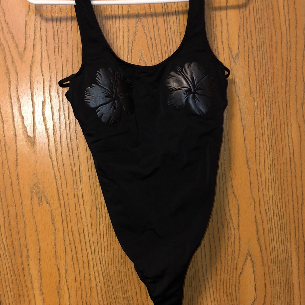 NEVER WORN PINK high cut one piece bathing suit